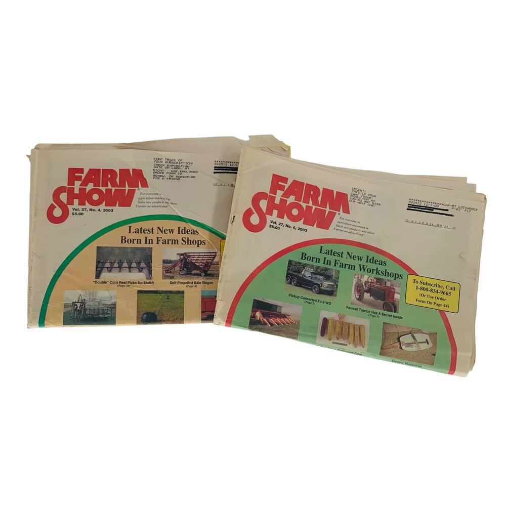 Farm Show Magazines Vintage 2003 Ideas Born In A Workshop Ag World Lot of 2